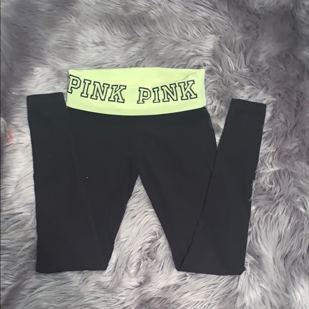 Pink black leggings
